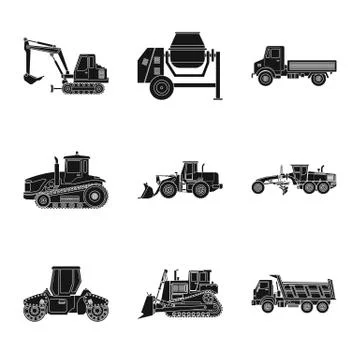 Vector design of build and construction logo. Collection of build and machinery Stock-Illustration