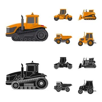 Vector design of build and construction sign. Collection of build and machinery Illustrazione stock