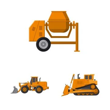 Vector design of build and construction sign. Collection of build and machinery Stock-Illustration