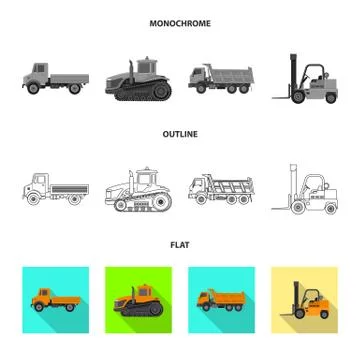 Vector design of build and construction sign. Collection of build and machinery Stock-Illustration