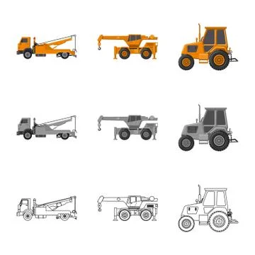 Vector design of build and construction symbol. Set of build and machinery Stock Illustration