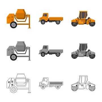 Vector design of build and construction logo. Collection of build and machinery Stock Illustration