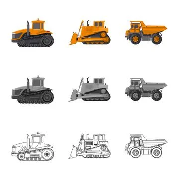 Vector design of build and construction icon. Set of build and machinery stock Stock-Illustration