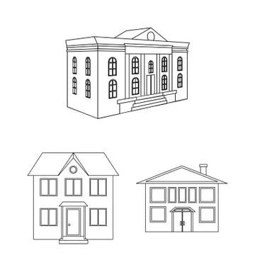 Vector design of building and city icon. Set of building and modern stock vector Ilustración de archivo