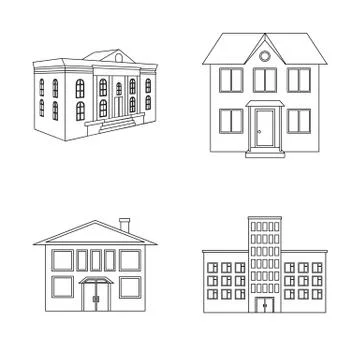 Vector design of building and city logo. Collection of building and modern Ilustración de archivo