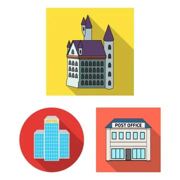 Vector design of building and city logo. Collection of building and business Ilustración de archivo