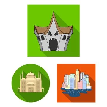 Vector design of building and city icon. Collection of building and business Ilustración de archivo