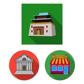 Vector design of building and city icon. Collection of building and business Ilustración de archivo