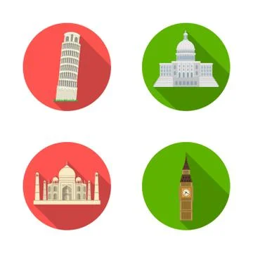 Vector design of building and city symbol. Collection of building and business Ilustración de archivo