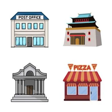 Vector design of building and city icon. Collection of building and business Ilustración de archivo