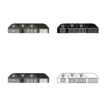 Vector design of building and front logo. Set of building and roof vector icon Ilustración de archivo