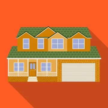 Vector design of building and front sign. Collection of building and roof stock Ilustración de archivo