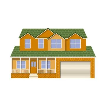 Vector design of building and front logo. Collection of building and roof stock Ilustración de archivo