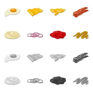 Vector design of burger and sandwich icon. Collection of burger and slice vector Stock Illustration