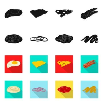 Vector design of burger and sandwich logo. Collection of burger and slice vector Stock Illustration