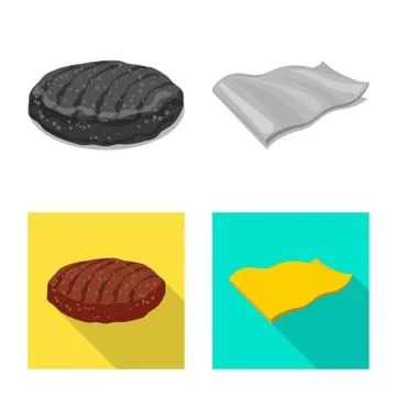 Vector design of burger and sandwich symbol. Set of burger and slice vector icon Stock Illustration