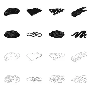 Vector design of burger and sandwich symbol. Collection of burger and slice Stock Illustration