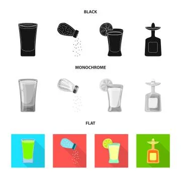 Vector design of cafe and Latin icon. Set of cafe and national stock symbol for Stock Illustration