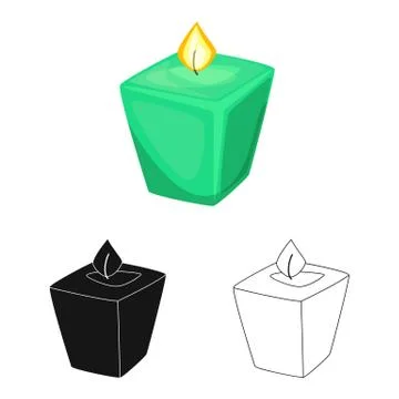 Vector design of candle and aromatic icon. Set of candle and restaurant vector Stock Illustration