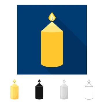 Vector design of candle and aromatic symbol. Collection of candle and cylinder Stock Illustration