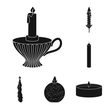 Vector design of candlelight and decoration logo. Set of candlelight and wax Stockillustratie