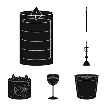 Vector design of candlelight and decoration icon. Set of candlelight and wax イラスト素材