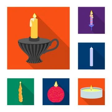 Vector design of candlelight and decoration sign. Collection of candlelight and イラスト素材