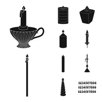 Vector design of candlelight and decoration icon. Set of candlelight and wax 스톡 일러스트
