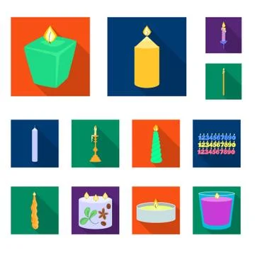 Vector design of candlelight and decoration icon. Collection of candlelight and イラスト素材