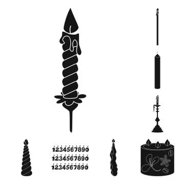 Vector design of candlelight and decoration sign. Collection of candlelight and Stockillustratie