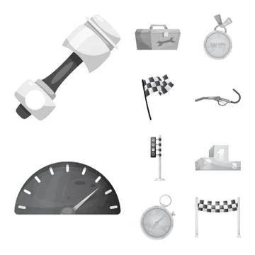 Vector design of car and rally icon. Set of car and race stock symbol for web. Illustrazione stock