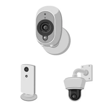 Vector design of cctv and camera logo. Collection of cctv and system stock 스톡 일러스트