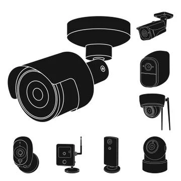 Vector design of cctv and camera icon. Collection of cctv and system stock Illustrazione stock