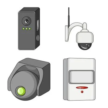 Vector design of cctv and camera sign. Collection of cctv and system vector icon Stock Illustration