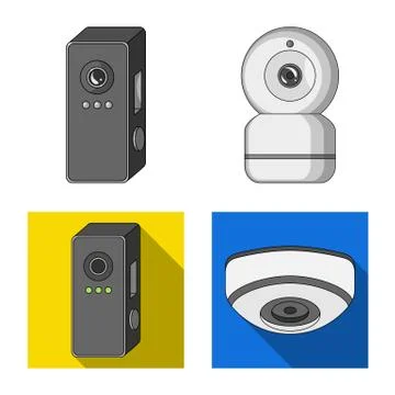 Vector design of cctv and camera icon. Set of cctv and system stock vector Stock Illustration