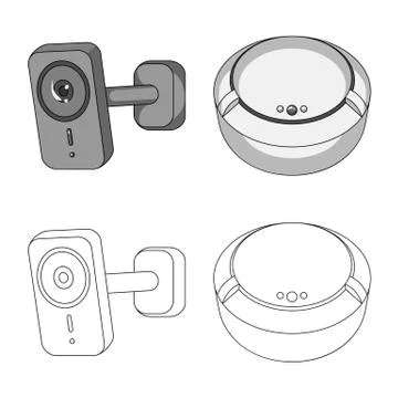 Vector design of cctv and camera logo. Collection of cctv and system stock Stock Illustration