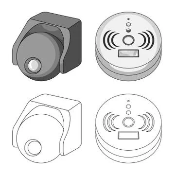 Vector design of cctv and camera symbol. Set of cctv and system stock symbol for Stock Illustration