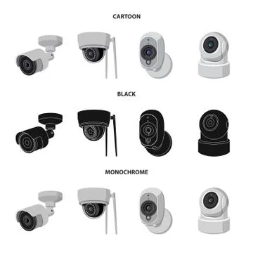 Vector design of cctv and camera logo. Collection of cctv and system stock 스톡 일러스트