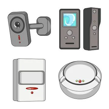 Vector design of cctv and camera sign. Set of cctv and system vector icon for Stock Illustration
