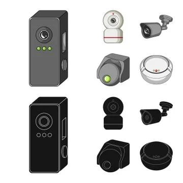 Vector design of cctv and camera icon. Collection of cctv and system vector icon Stock Illustration