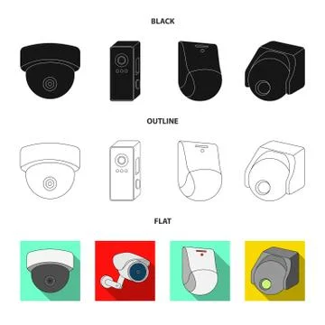 Vector design of cctv and camera symbol. Collection of cctv and system stock 스톡 일러스트