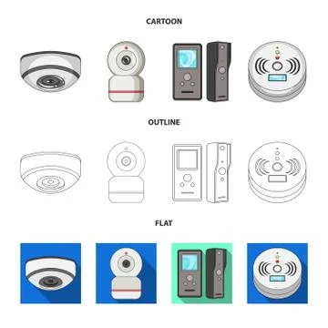 Vector design of cctv and camera logo. Collection of cctv and system vector icon Stock Illustration