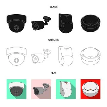 Vector design of cctv and camera sign. Collection of cctv and system vector icon Stock Illustration