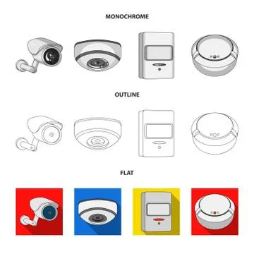 Vector design of cctv and camera symbol. Collection of cctv and system stock Illustrazione stock