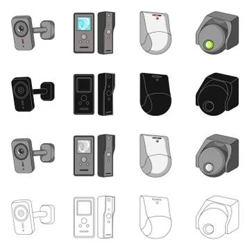 Vector design of cctv and camera logo. Collection of cctv and system stock Stock Illustration
