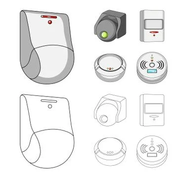 Vector design of cctv and camera symbol. Collection of cctv and system vector Stock Illustration