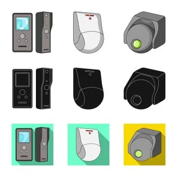 Vector design of cctv and camera logo. Collection of cctv and system stock Stock Illustration