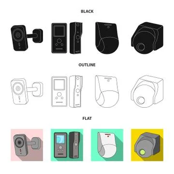 Vector design of cctv and camera symbol. Collection of cctv and system vector 스톡 일러스트
