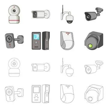 Vector design of cctv and camera sign. Collection of cctv and system vector icon Illustrazione stock