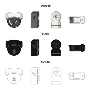 Vector design of cctv and camera logo. Collection of cctv and system stock Stock Illustration